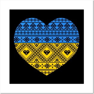 Ukraine Support & Love Embroidery Posters and Art